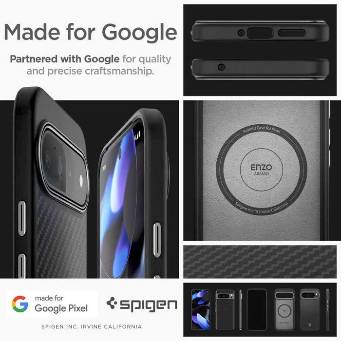 Чехол Spigen Enzo Aramid для Google Pixel 9 Pro XL Matte Black