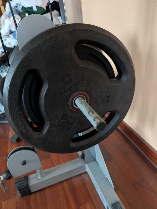 2x discos ferro com borracha 28mm 20kg