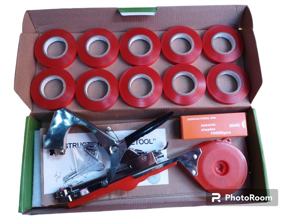 Подвязочный .степлер-тапенер усиленный.Tapetool+.лента 10шт+скоба 1уп