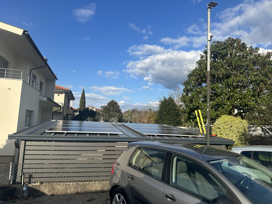 Paineis solares em pergola