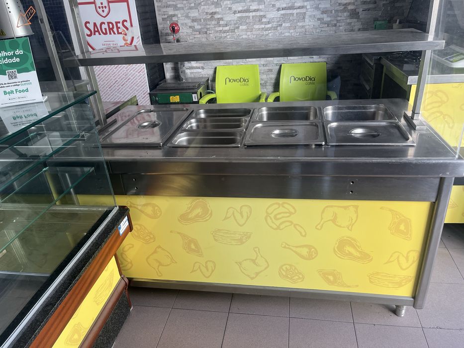 Móvel Banho-Maria Profissional Inox + 10 Cubas
