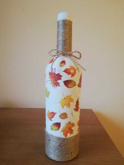 Butelki dekoracyjne decoupage