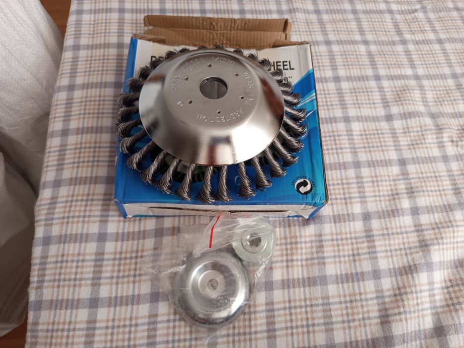 roda de escova de arame de aço de 8 polegadas