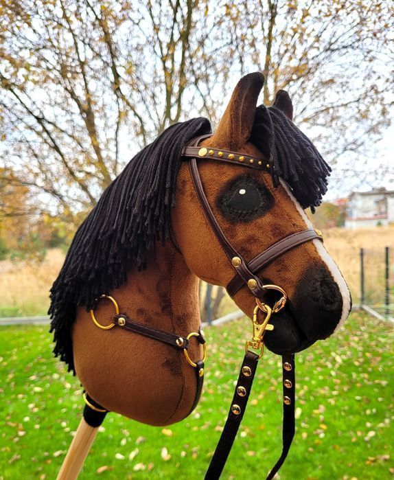 Konik Hobby Horse A4 ręcznie szyty z minky, zestaw z ogłowiem #175