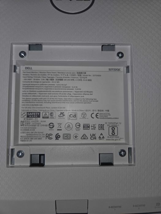 Monitor Dell S2722QC 27" UltraHD 4K IPS USB-C FreeSync Altifalantes