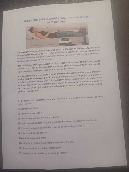 Máquina de pressoterapia profissional