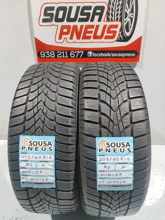 2 pneus semi novos 205-60R16 Dunlop - Oferta dos Portes