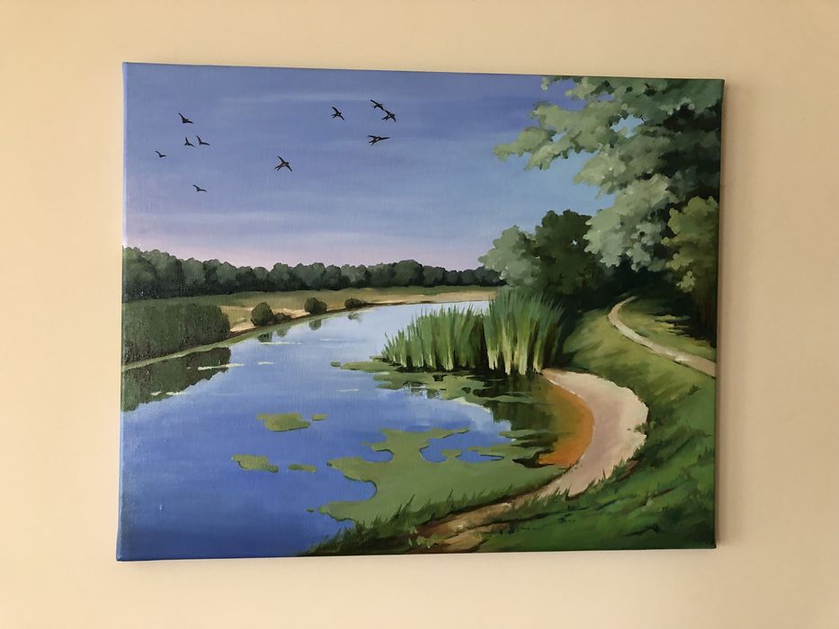 Картина «На березі річки» полотно, олія