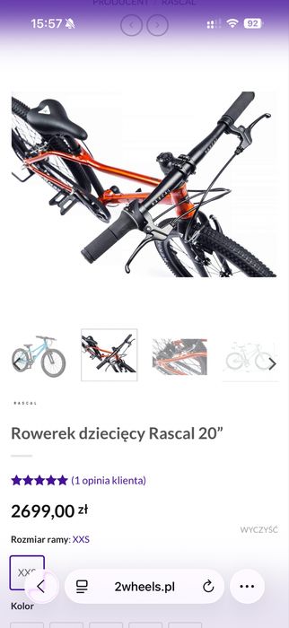 Rower rascal, ultrallleki, jak woom!