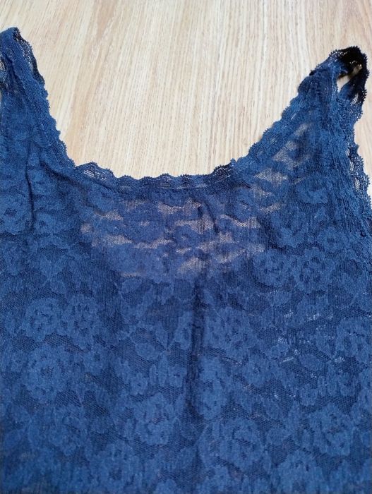Czarny koronkowy top S