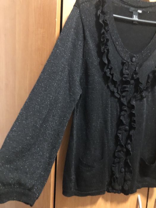 Sweter damski czarny rękaw 3/4