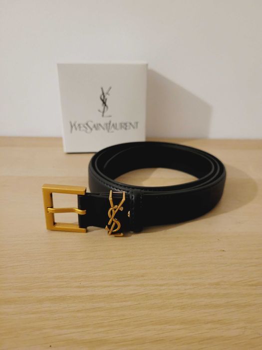 Czarny damski skórzany pasek 110 cm