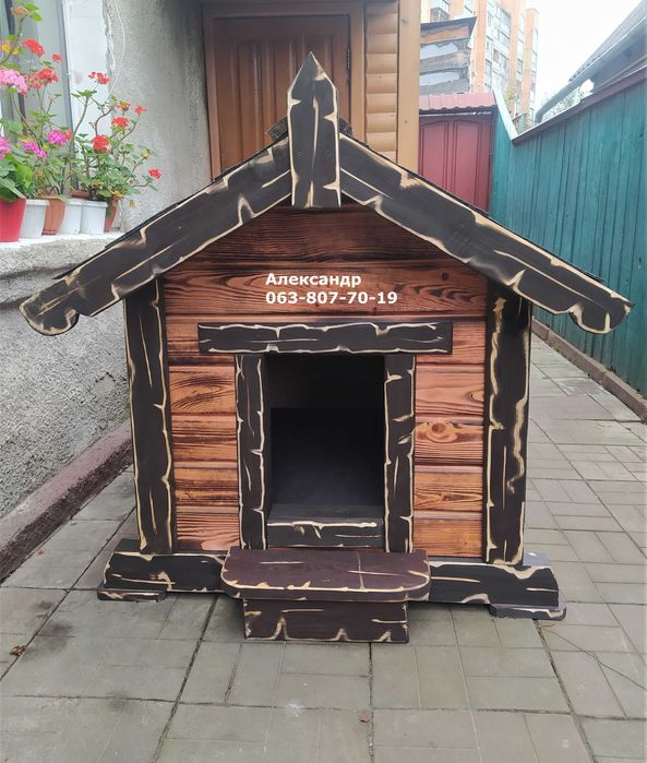 Утепленная будка под старину для большой собаки ( домик )