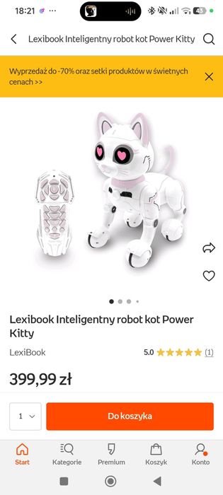 Interaktywny kot robot z pilotem lexibook