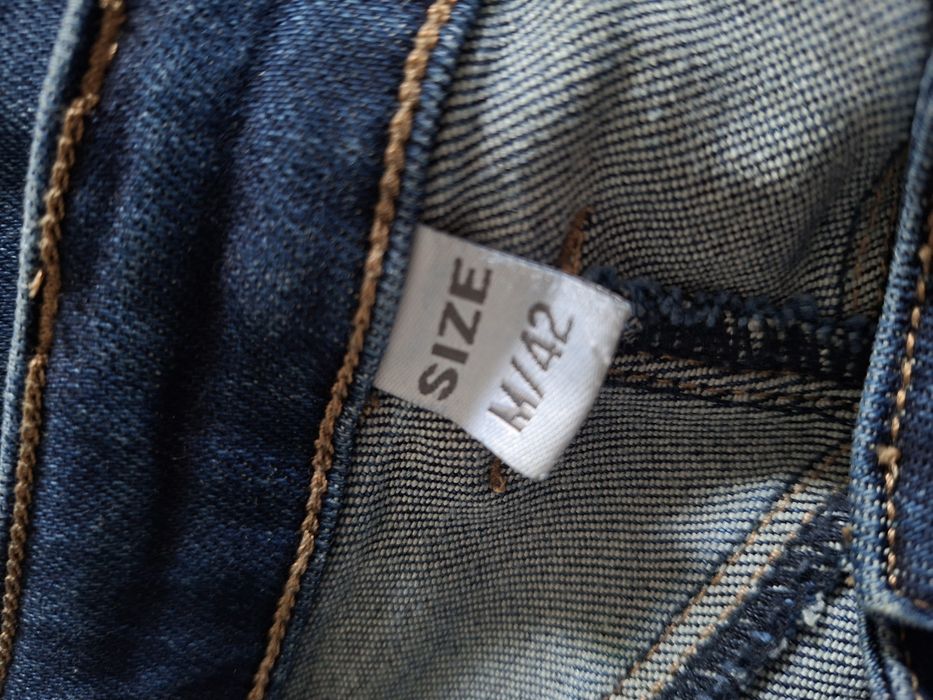 Spodnie dzwony granatowe push-up M