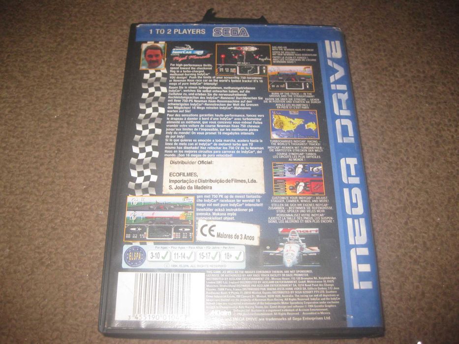 Jogo "Indy Car Featuring Nigel Mansell" para Sega Mega Drive