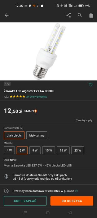 Żarówka LED 6W E27