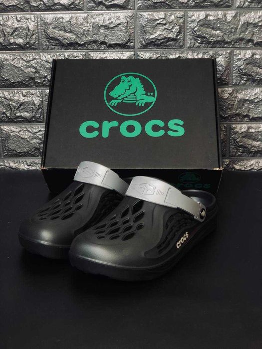 Crocs black\gray чоловічі Комфорт та стиль! Тапки Крокс мужские Скидки Шлепанци черные мужские Крокс черные крокс 2026 Crocs 2026 Новинка Топ