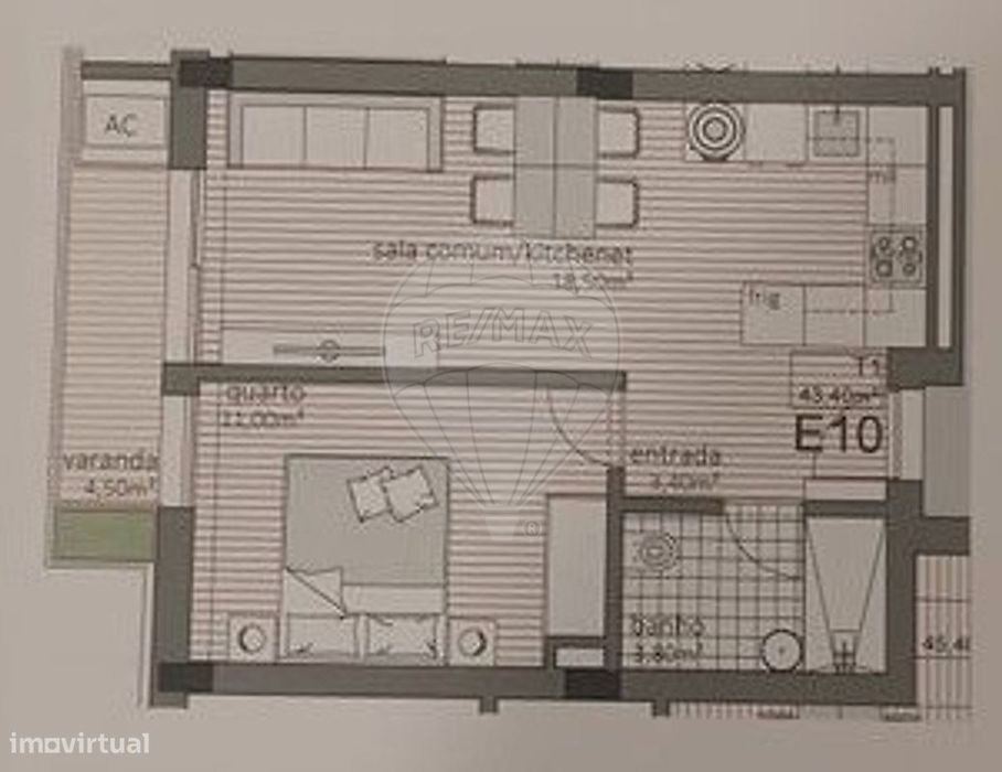 Apartamento T1 para venda