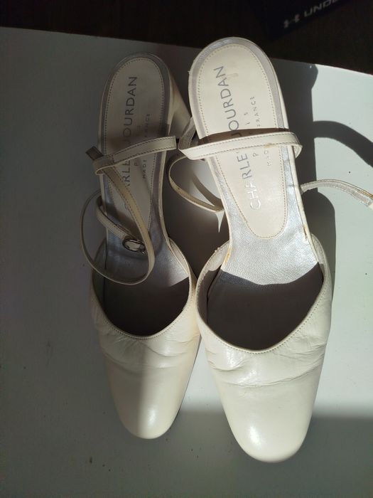 Туфли свадебные выпускные босоножки закрытый носок натур кожа 35 разм