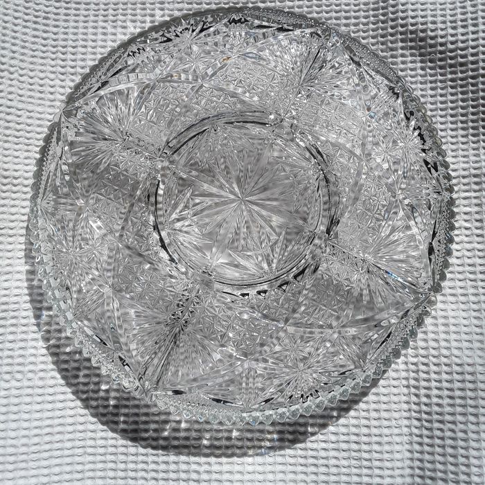 Prato em vidro para aperitivos com 5 divisórias, novo!