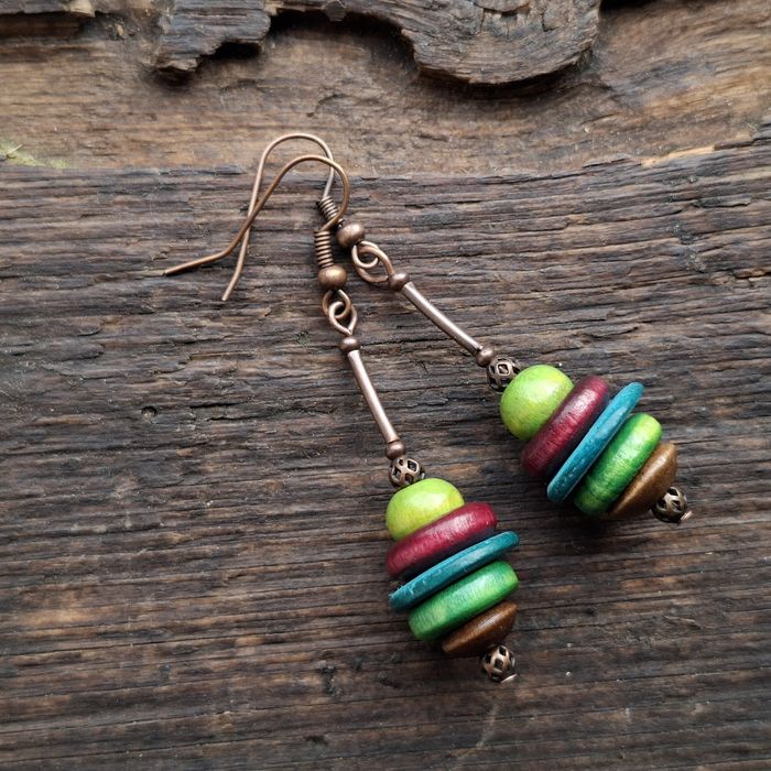 Kolczyki drewniane handmade