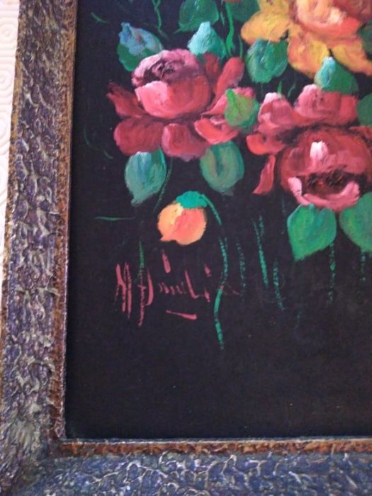 conjunto solitários + quadro pintado óleo