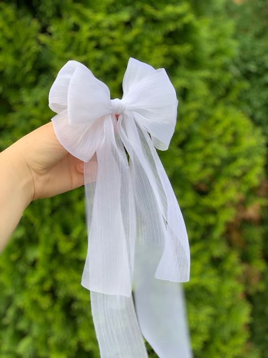 Бантик до школи , білий бантик, великий бантик