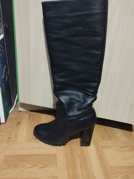 шкіряні чоботи на флісі