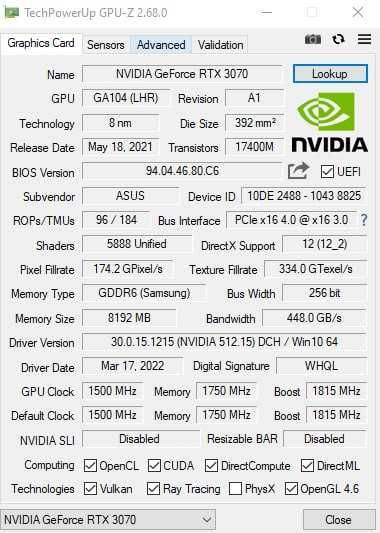 Відеокарта  RTX 3070 Asus tuf gaming