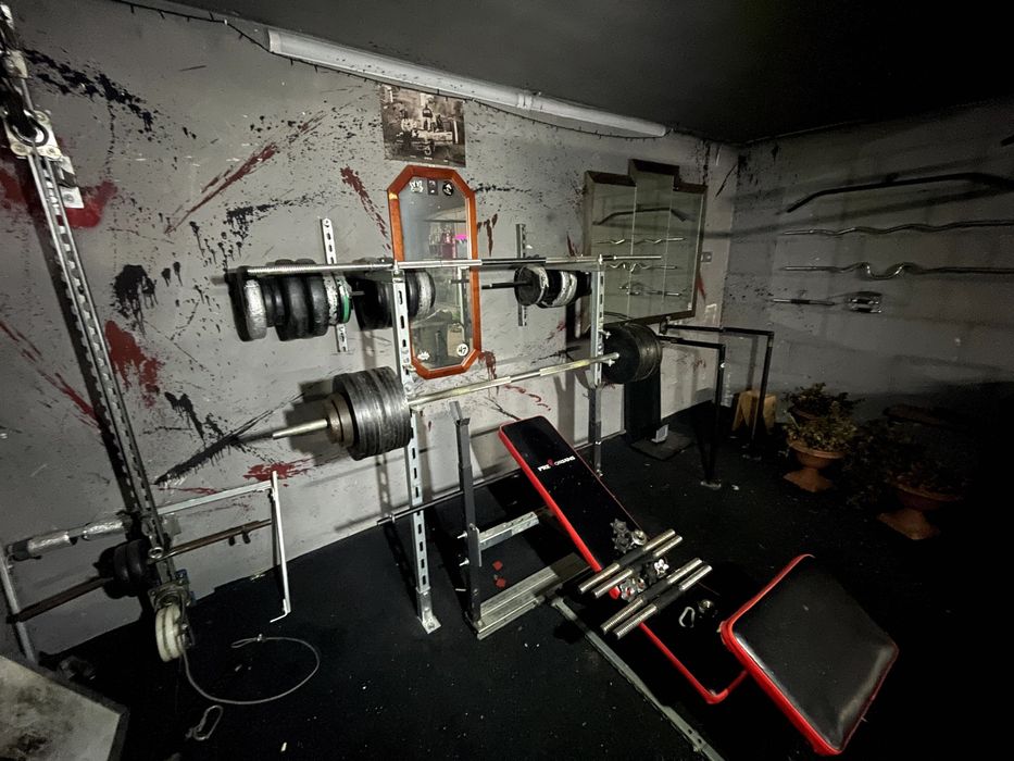 Siłownia domowa - klatka do przysiadów, dipy, drążek, 250kg obciążenia