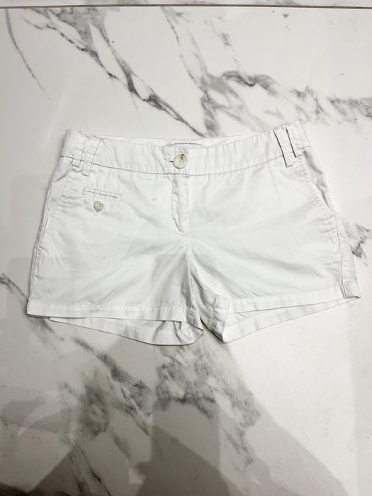 MANGO krótkie bermudy bawełniane spodenki białe szorty eleganckie S 36