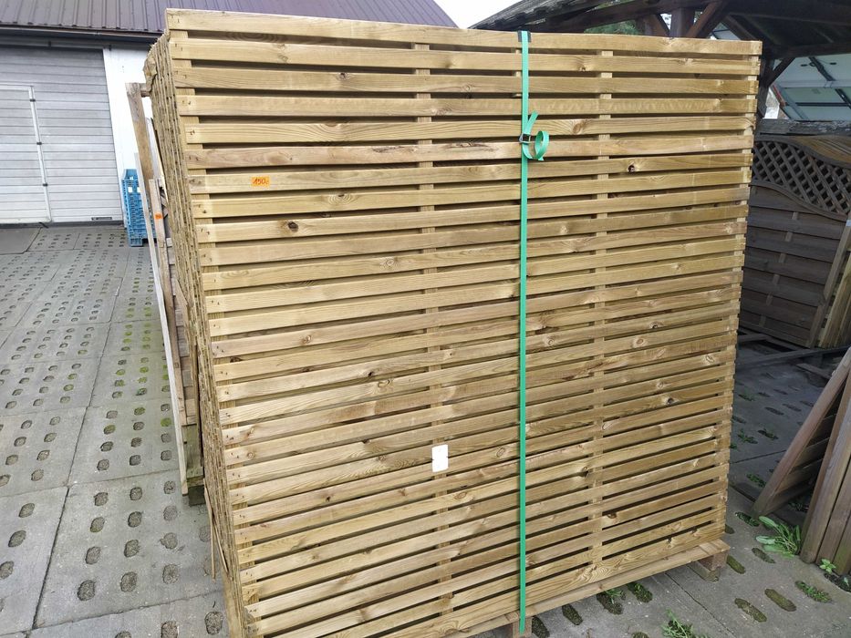 Płot drewniany sosnowy żaluzjowy