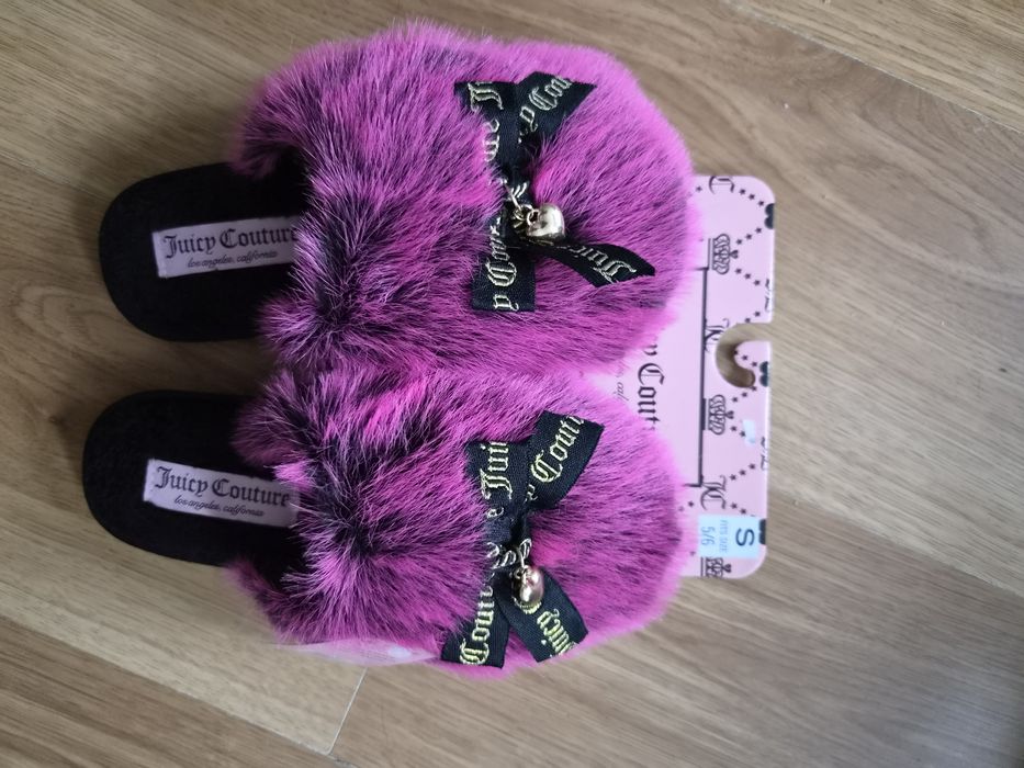 Damskie kapcie klapki futerkowe Juicy Couture 35-37 nowe
