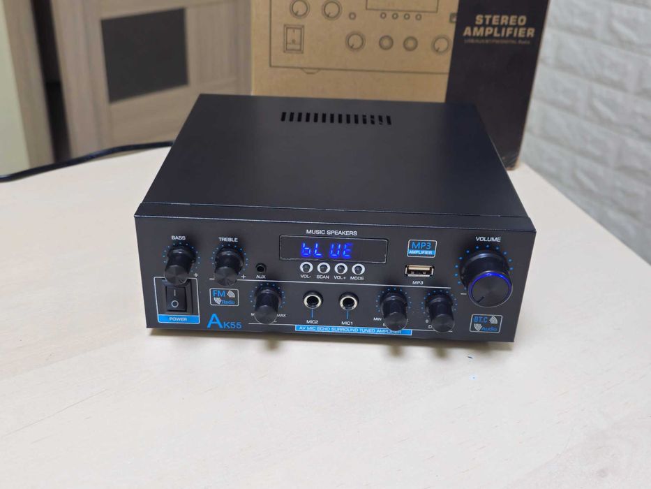 Аудіо AMP підсилювач Stereo Aplifier AK-55 USB/AUX/BT/FM