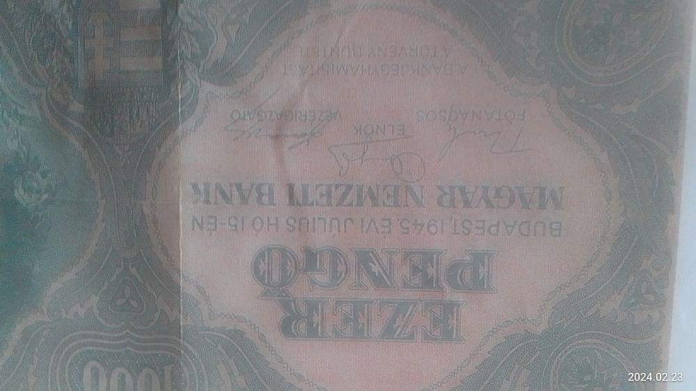 Веннерська купюра 1000 пенц стара