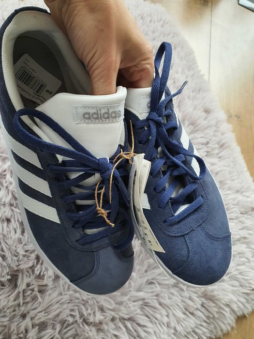 Nowe granatowe tenisówki Adidas zamsz i skóra 40 2/3
