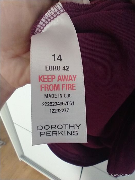 Sukienka piękny fioletowo-bordowy kolor 42