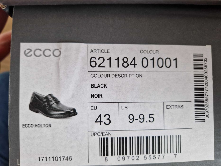 Buty męskie skórzane Ecco -rozmiar 43