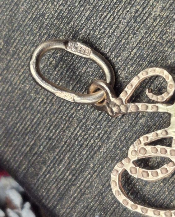 Złota zawieszka14K próby 585 literka "H" z cyrkoniami