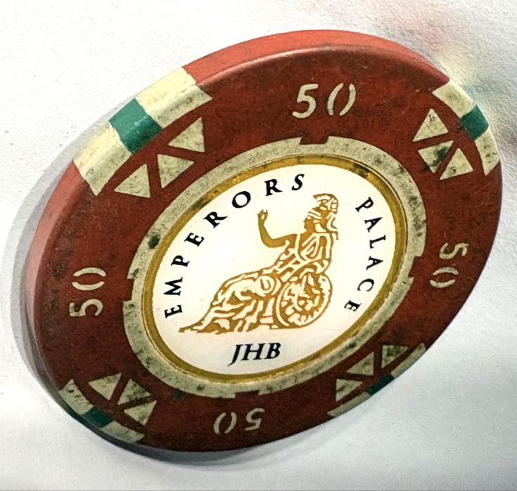 Raro antigo token / jeton de  50 Rand do casino africano Emperors Palace de Joanesburgo