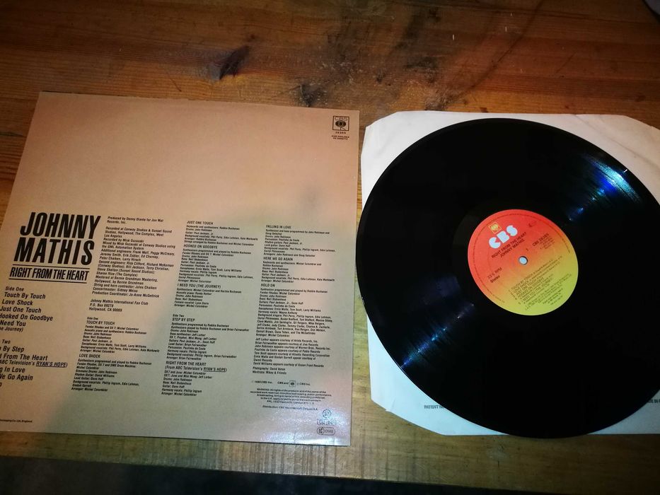JOHNNY MATHIS - Right From The Heart LP