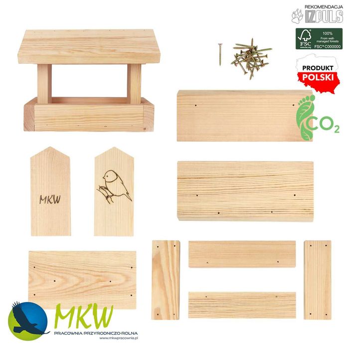 Comedouro educativo Faça Você Mesmo modelo DREWNIANY ECO DIY MKW