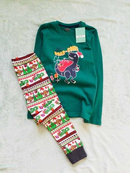 122-128 зріст Lupilu! Новорічна трикотажна піжама з 100% бавовна Грінч