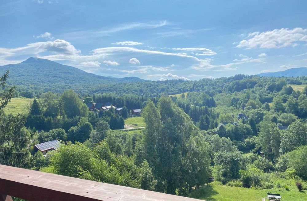 Bieszczady - Widokówka Wetlina, pokoje z łazienkami, taras z pięknym widokiem na góry