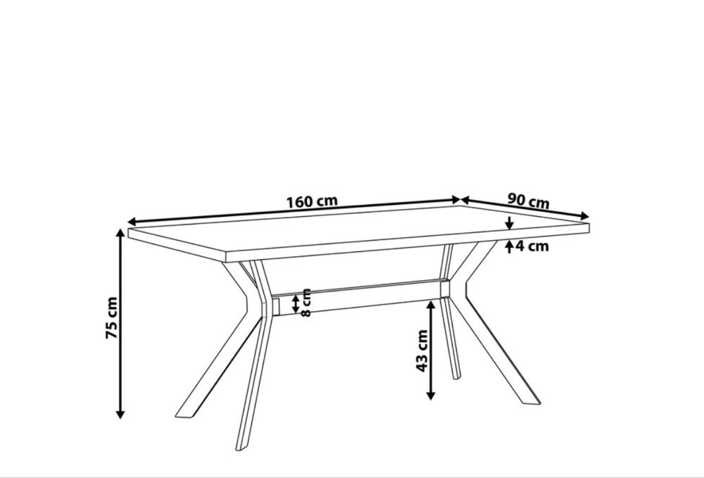 Stół do jadalni efekt betonu 160x90 szary