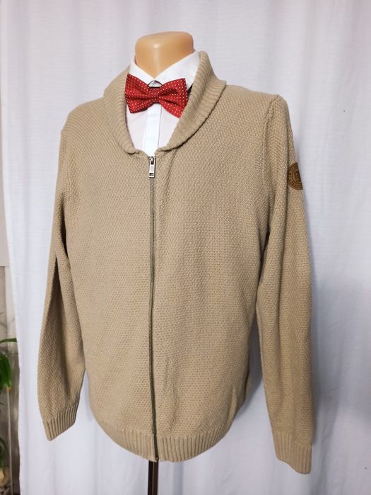 Sg Męski sweter rozsuwany L , XL beżowy sweter kardigan męski XL na su