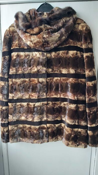 норка р.48-50 полушубок с капюшоном