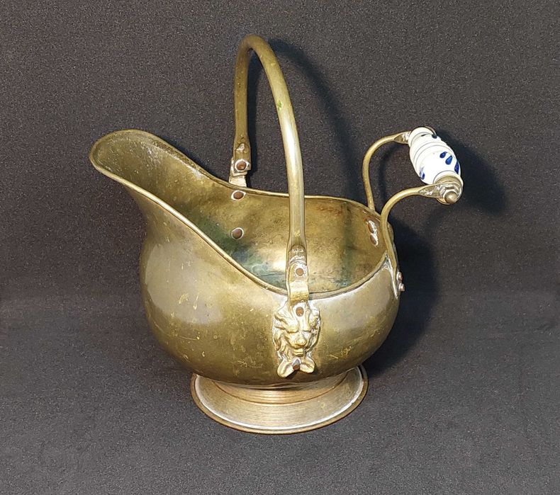 АНТИКВАРИАТ каминный зольник 19 ВЕК кашпо ГЕРМАНИЯ ведро для угля ЛЕВ