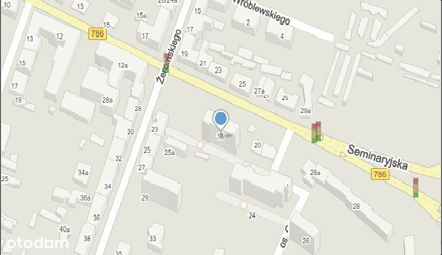 Mieszkanie dwupokojowe Kielce Seminaryjska 49,57 m2 2 pokoje Centrum